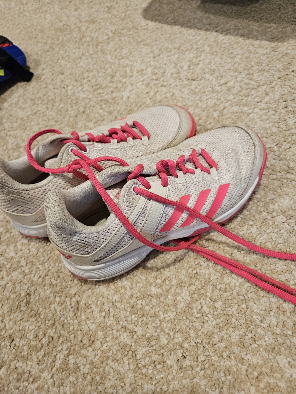 adidas Girls Tennis Shoes with Pink Details